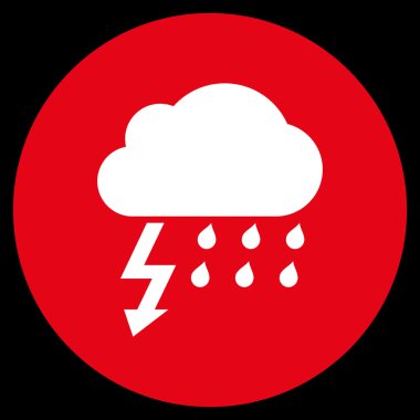 Fırtına düz yuvarlak vektör simgesi