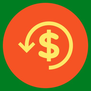 Düz yuvarlak vektör simge iade