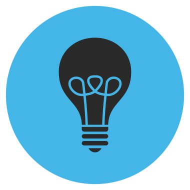 Lamba ampul düz yuvarlak vektör simgesi