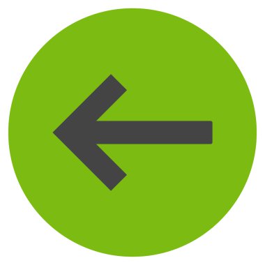 Düz yuvarlak vektör simge sol ok