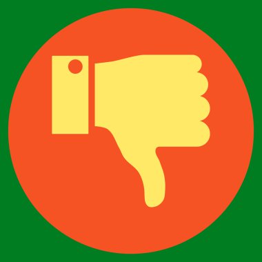 Başparmak aşağı düz yuvarlak vektör simgesi