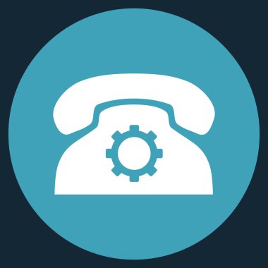 Telefon ayarları düz yuvarlak vektör simgesi