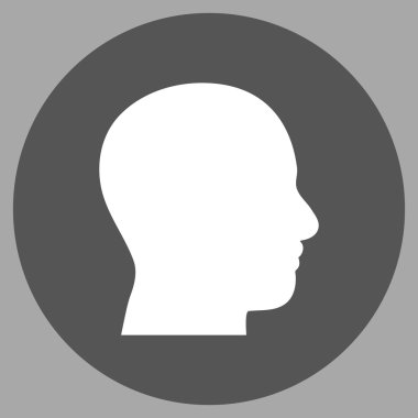 Kafa vektör simge yuvarlak düz profil