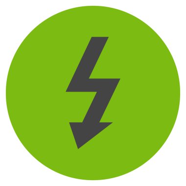 Yüksek gerilim düz yuvarlak vektör simgesi