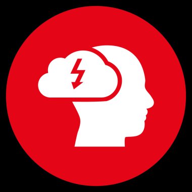 Düz yuvarlak vektör simge beyin fırtınası