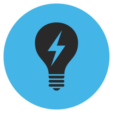 Düz yuvarlak vektör simge elektrikli ampul