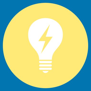 Düz yuvarlak vektör simge elektrikli ampul