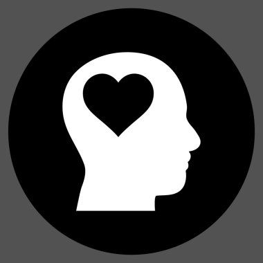 Sevgili baş düz yuvarlak vektör simgesi