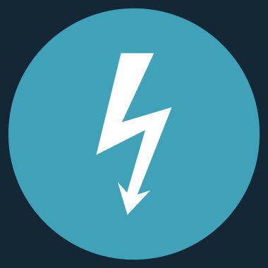 Yüksek gerilim düz yuvarlak vektör simgesi