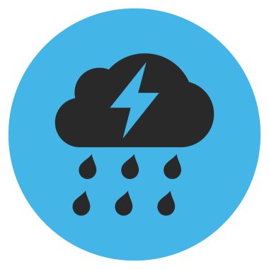 Fırtına düz yuvarlak vektör simgesi