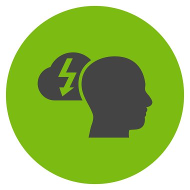 Düz yuvarlak vektör simge beyin fırtınası