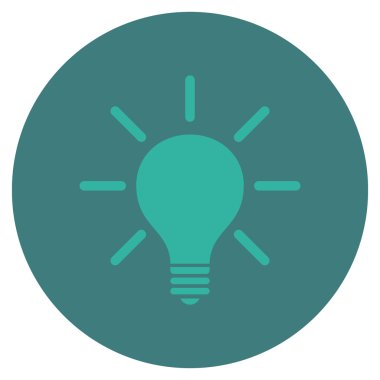 Ampul düz yuvarlak vektör simgesi