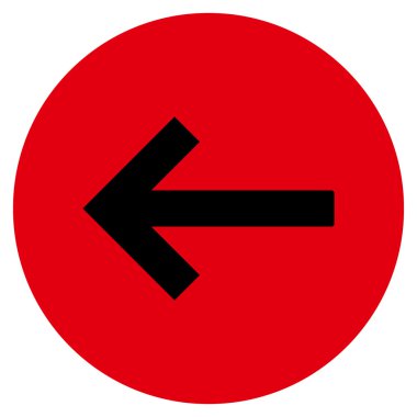 Düz yuvarlak vektör simge sol ok