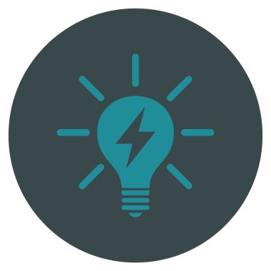 Elektrik ampulü düz yuvarlak vektör simgesi