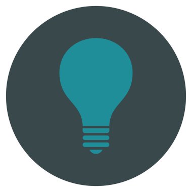 Ampul düz yuvarlak vektör simgesi