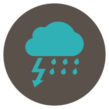 Fırtına düz yuvarlak vektör simgesi