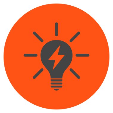 Elektrik ampulü düz yuvarlak vektör simgesi