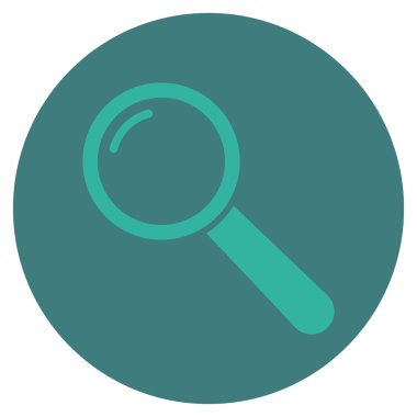 Büyüteç'i düz yuvarlak vektör simgesi