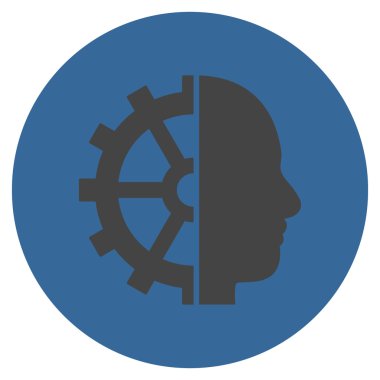 Cyborg vites düz yuvarlak vektör simgesi