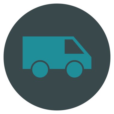 Van düz yuvarlak vektör simgesi