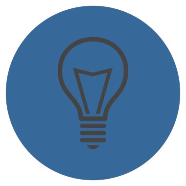 Lamba ampul düz yuvarlak vektör simgesi