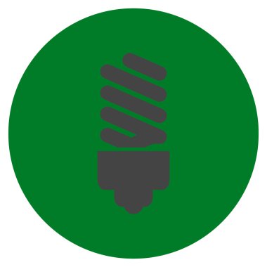 Vektör simge düz yuvarlak floresan ampul