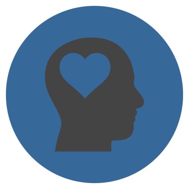 Sevgili baş düz yuvarlak vektör simgesi