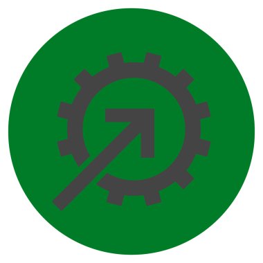 COG Tümleştirme düz yuvarlak vektör simgesi