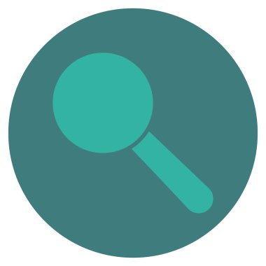 Arama aracı düz yuvarlak vektör simgesi