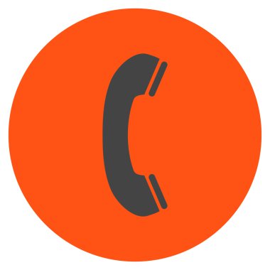 Telefon alıcı düz yuvarlak vektör simgesi