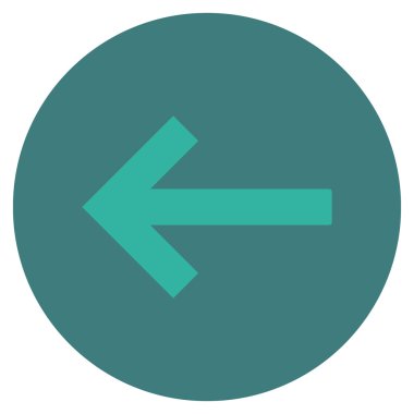 Düz yuvarlak vektör simge sol ok