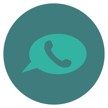 Telefon mesajı düz yuvarlak vektör simgesi