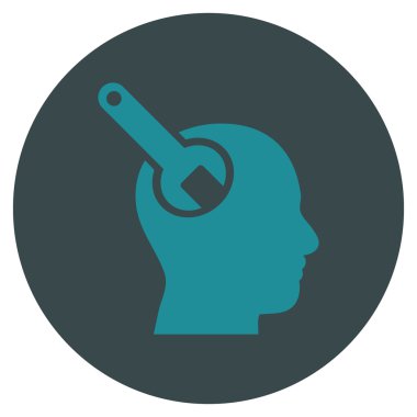 Beyin aracı düz yuvarlak vektör simgesi