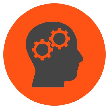 Beyin vites düz yuvarlak vektör simgesi