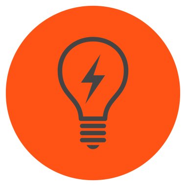 Düz yuvarlak vektör simge elektrikli ampul