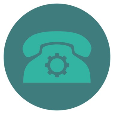 Telefon ayarları düz yuvarlak vektör simgesi