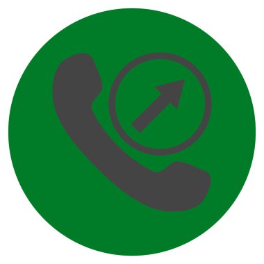 Düz yuvarlak vektör simge giden çağrı