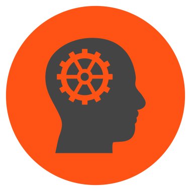 Akıl düz yuvarlak vektör simgesi