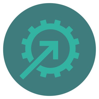 COG Tümleştirme düz yuvarlak vektör simgesi