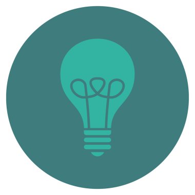 Lamba ampul düz yuvarlak vektör simgesi