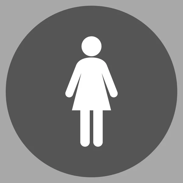Icône vectorielle ronde plate femme — Image vectorielle