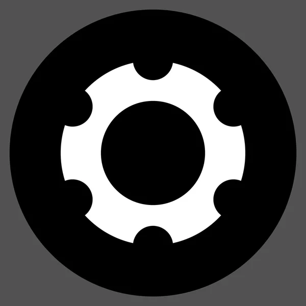 Gear Flat Round Vector Icon — Stock Vector