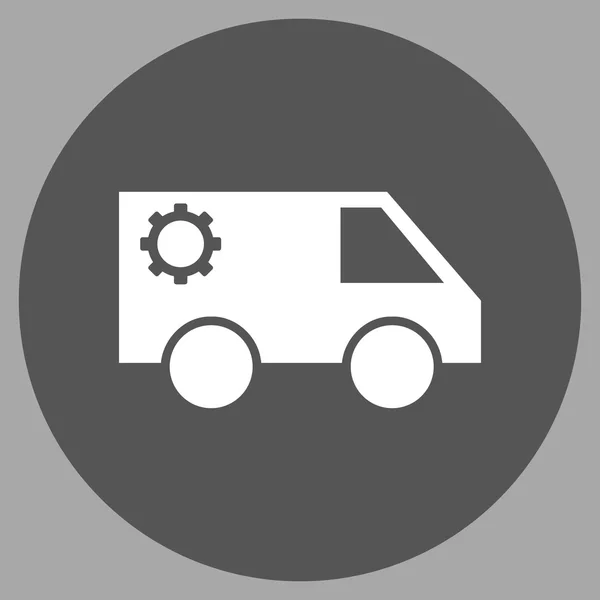 Icône ronde plate de vecteur de voiture de service — Image vectorielle