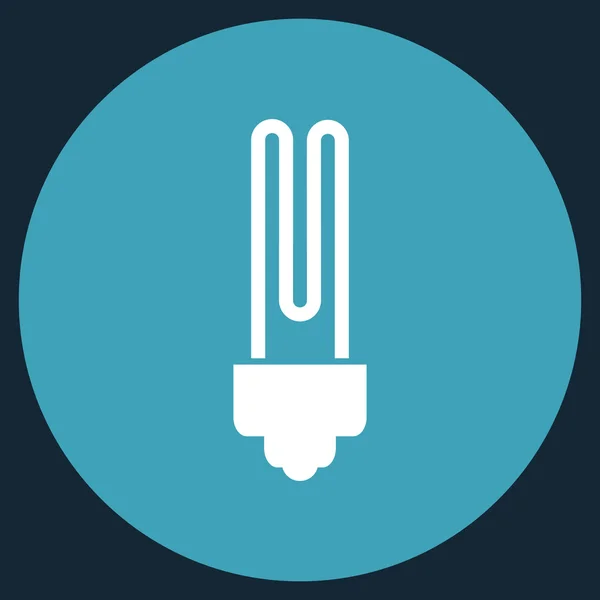 Bombilla fluorescente plana redonda Vector icono — Vector de stock