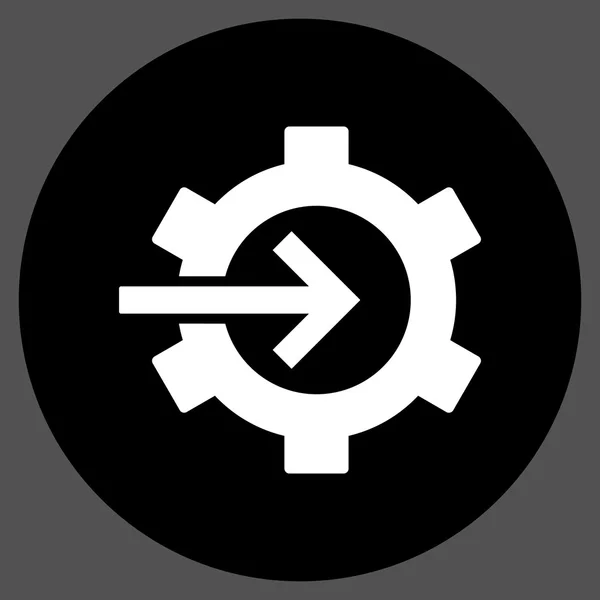 Cog Integration Flat Round Vector Icon — Stock Vector