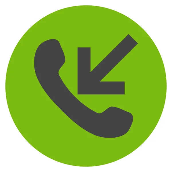 Incoming Call Flat Round Vector Icon — Stock Vector