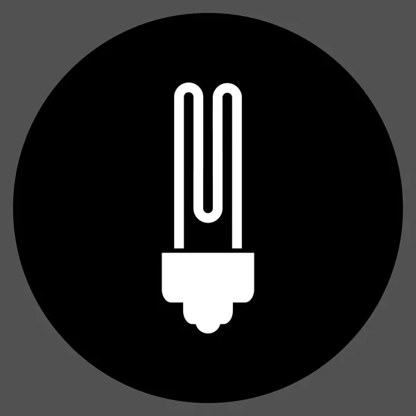Bombilla fluorescente plana redonda Vector icono — Archivo Imágenes Vectoriales