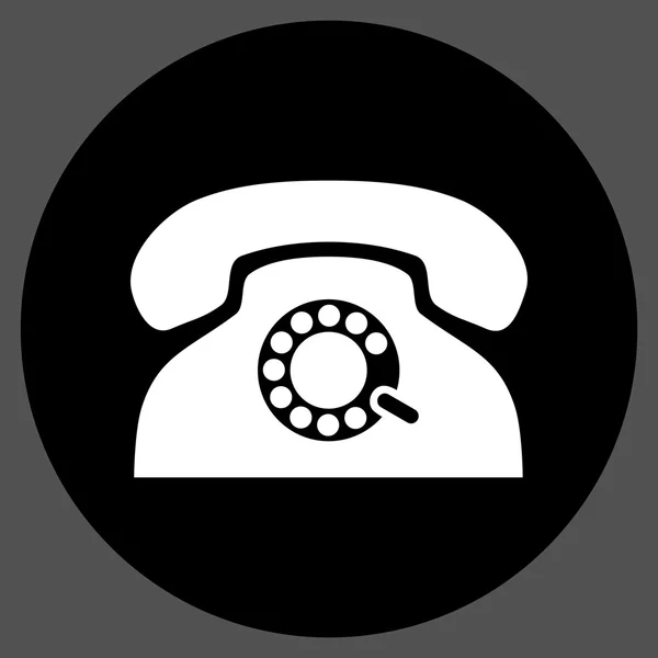 Pulse Phone Flat Round Vector Icon — Stock Vector