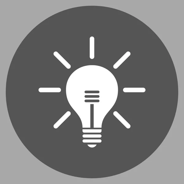 Light Bulb platta runda vektor Icon — Stock vektor