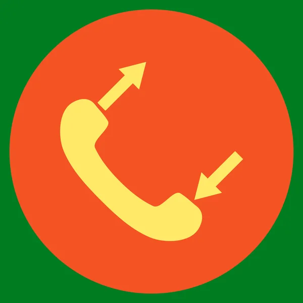 Teléfono hablando plana redonda Vector icono — Vector de stock